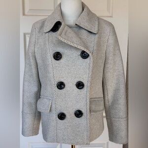 Banana Republic Women's Light Gray Pea Coat